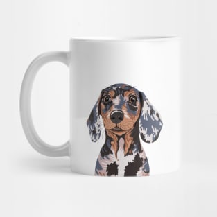 Dappled Dachshund Puppy Illustration Mug